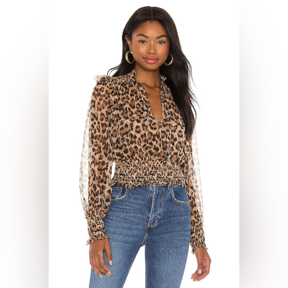 Free People sheer leopard Twyla top